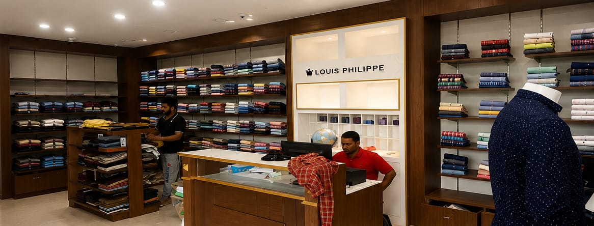 Louis Philippe and Allen Solly store, Gudalur — retail interior by MATEK