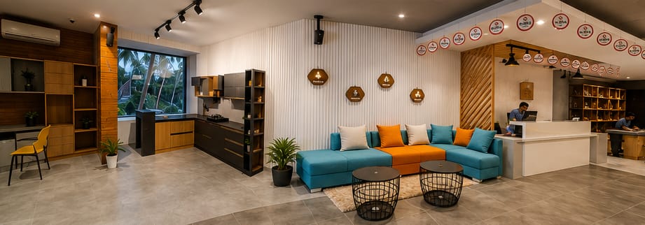 Nubra showroom, Kozhikode — retail interior by MATEK